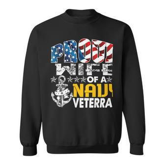 Veteran Veterans Day Proud Wife Of A Navy Veteran Vintage Veterans Day 105 Navy Soldier Army Military Sweatshirt - Monsterry
