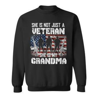 Veteran Veterans Day Womens Veteran She Is My Grandma American Flag Veterans Day 333 Navy Soldier Army Military Sweatshirt - Monsterry