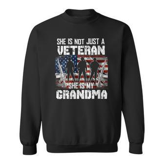 Veteran Womens Veteran She Is My Grandma American Flag Veterans Day 333 Navy Soldier Army Military Sweatshirt - Monsterry UK