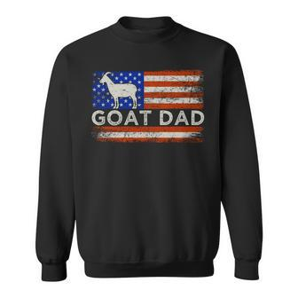 Vintage American Flag Goat Animal Lover Goat Dad 4Th Of July Sweatshirt - Seseable