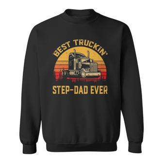 Vintage Best Truckin Step-Dad Ever Retro Fathers Day Gift Sweatshirt | Mazezy