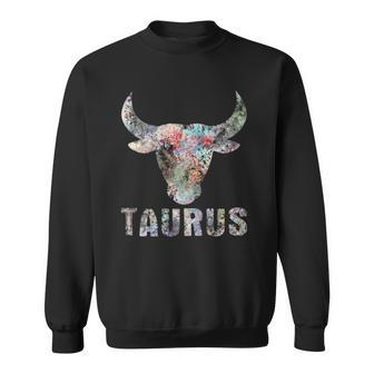 Vintage Colorful Taurus Zodiac Birthday April Or May Sweatshirt | Mazezy