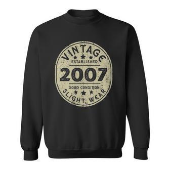 Vintage Established 2007 15Th Birthday Party Retro Men Sweatshirt | Mazezy