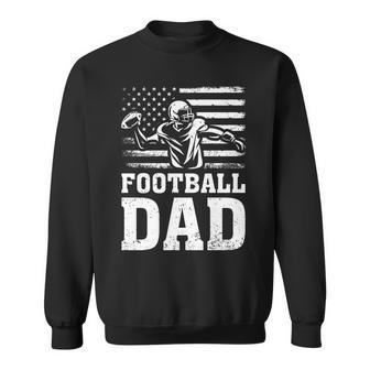 Vintage Football Dad American Flag Football 4Th Of July Sweatshirt - Seseable