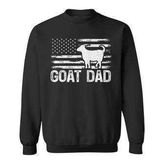 Vintage Goat Dad Retro American Flag Goat 4Th Of July Sweatshirt - Seseable