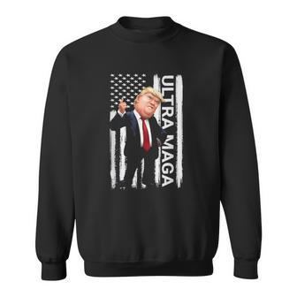 Vintage Grunge Maga American Flag Pro Trump Ultra Maga Sweatshirt - Thegiftio UK