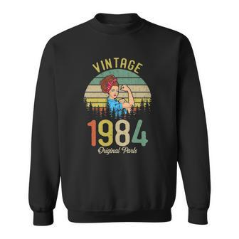 Vintage Made In 1984 38Th Birthday Gift Idea Original Parts Sweatshirt | Mazezy