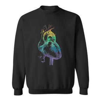 Vintage Rainbow Anatomical Heart Halloween Doctor Pride Tee Sweatshirt | Mazezy