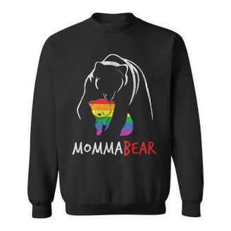 Vintage Rainbow Mama Bear Hug Love Support Parent Pride Lgbt V2 Sweatshirt - Thegiftio UK
