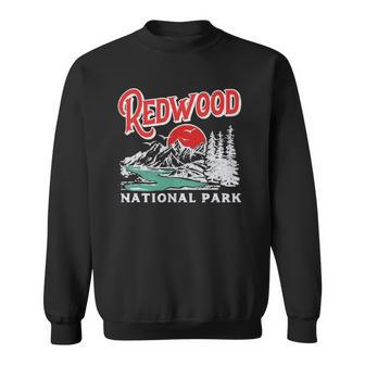 Vintage Redwood National Park Distressed 80S Mountains Sweatshirt | Mazezy
