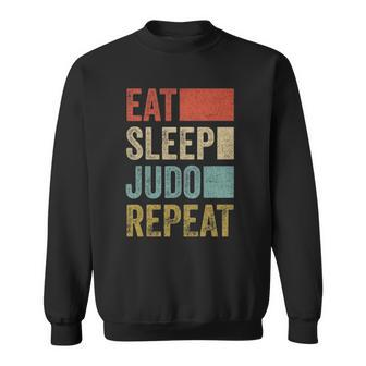 Vintage Retro Eat Sleep Judo Repeat Men Boys Kids Judo Sweatshirt - Thegiftio UK