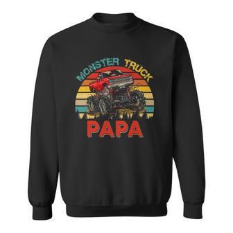 Vintage Retro Monster Truck Papa Driver Lover Fathers Day Sweatshirt | Mazezy
