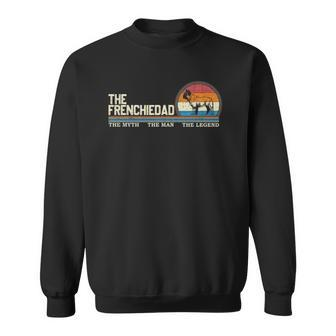Vintage The Frenchie Dad French Bulldog Lover Silhouette Sweatshirt | Mazezy