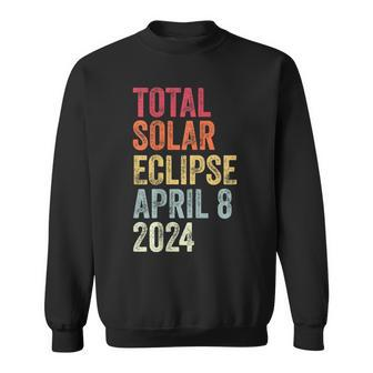 Vintage Total Solar Eclipse 2024 April 8 2024 Sweatshirt - Thegiftio