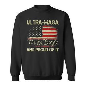 Vintage Ultra Maga And Proud Of It We The People Usa Flag Sweatshirt - Seseable