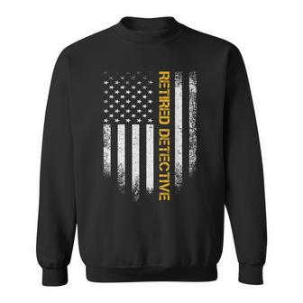 Vintage Usa American Flag Proud Retired Detective Retirement Sweatshirt - Thegiftio UK
