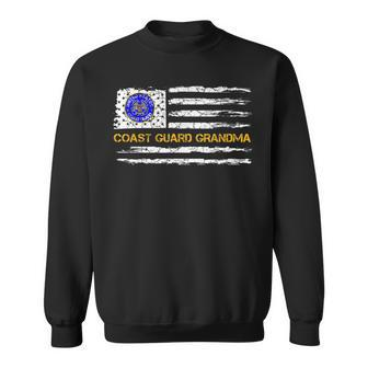 Vintage Usa American Flag Proud Us Coast Guard Grandma Funny Sweatshirt - Thegiftio UK