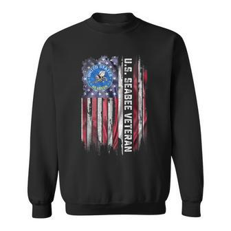 Vintage Usa American Flag Proud Us Seabee Veteran Military Sweatshirt - Thegiftio UK