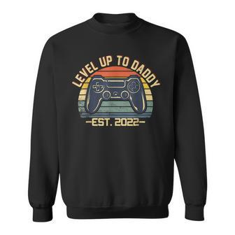Vintage Video Game Fathers Day Level Up To Daddy Est2022 Sweatshirt - Thegiftio UK