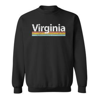 Virginia Va - Vintage Worn Design - Retro Stripes Classic Sweatshirt - Thegiftio UK