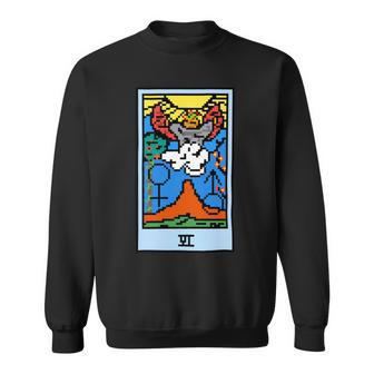 Wait Is This Pixel Art Tarot Yellow - Major Arcana The Lovers Design For Stickers And Sweatshirt | Favorety UK