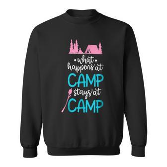 What Happens At Camp Stays At Camp Shirt Kids Camping Pink Sweatshirt - Monsterry UK