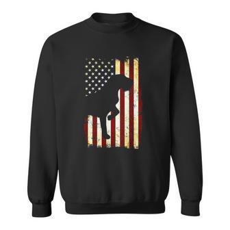 Wirehaired Pointing Griffon Silhouette American Flag Sweatshirt | Mazezy