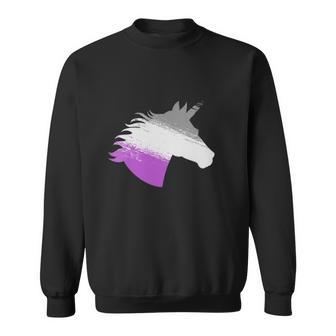Womens Ace Asexual Unicorn Lgbt Pride Stuff March Pride Month Sweatshirt | Mazezy