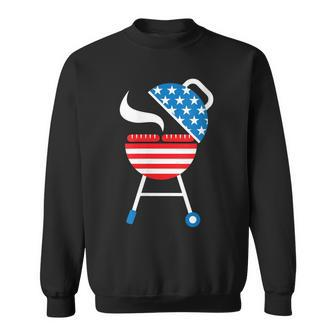 Womens America Barbeque 4Th Of July Usa Flag Merica Dad Gift Sweatshirt - Seseable