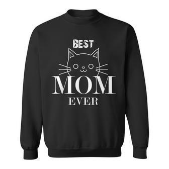 Womens Best Cat Mom Ever Funny Gift For Moms Sweatshirt - Thegiftio UK