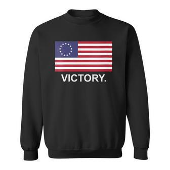 Womens Betsy Ross American Flag Victory Revolutionary War V-Neck Sweatshirt | Mazezy