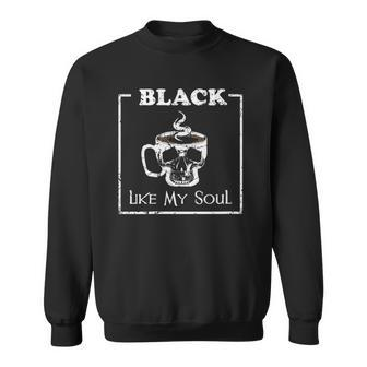 Womens Black Like My Soul Vintage Distress Style Design Sweatshirt | Mazezy