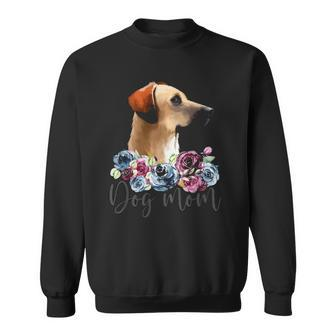 Womens Black Mouth Cur Dog Mom Floral  Sweatshirt