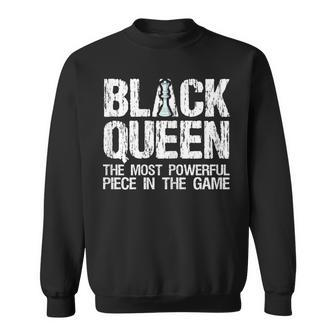 Womens Black Queen The Most Powerful Piece In The Game African Sweatshirt - Thegiftio UK