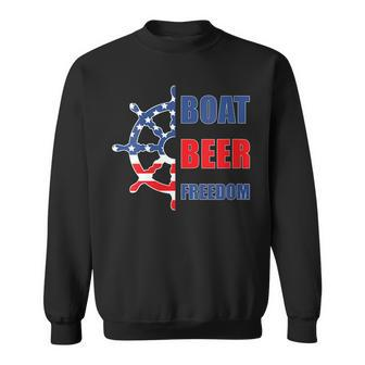 Womens Boat Beer Freedom Nautical Boating 4Th Of July Boaters Sweatshirt - Seseable