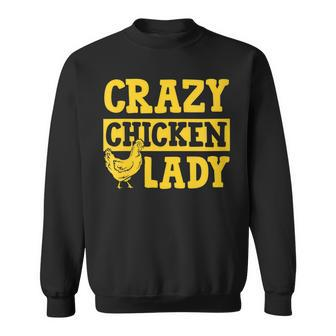 Womens Crazy Chicken Lady Funny Cute Poultry Farming Mothers Day Sweatshirt - Thegiftio UK