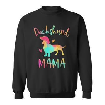 Womens Dachshund Mama Colorful Doxie Gifts Dog Mom Sweatshirt | Mazezy