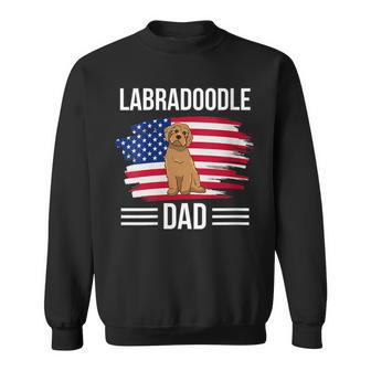Womens Dog Owner Us Flag 4Th Of July Fathers Day Labradoodle Dad Sweatshirt - Seseable