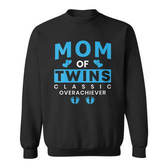 Womens Funny Mom Of Twins Classic Overachiever Twins Mom V-Neck Sweatshirt | Mazezy