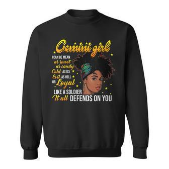 Womens Gemini Afro Girl Are Born In May 21 - June 21 Birthday Sweatshirt - Seseable