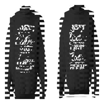Womens I Wont Quit But I Might Cuss The Whole Time Funny Sweatshirt - Thegiftio UK
