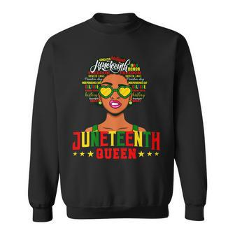 Womens Juneteenth Women Natural Afro Queen   Sweatshirt