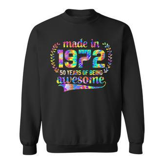 Womens Made In 1972 50 Year Of Being Awesome Birthday Gifts Vintage Sweatshirt - Seseable