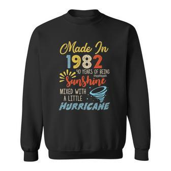 Womens Made In 1982 Sunshine With Hurricane Funny 40Th Birthday Sweatshirt | Mazezy