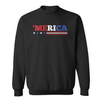 Womens Merica 4Th Of July Independence Day Patriotic American V-Neck Sweatshirt | Mazezy DE