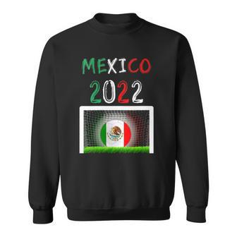 Womens Mexico 2022-Mexican Patriotic Flag Soccer Ball Futbol Fans Sweatshirt | Mazezy