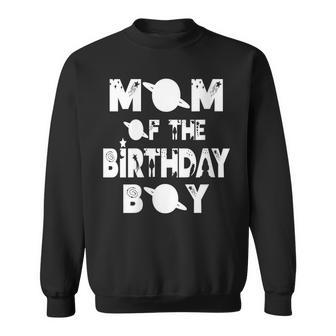 Womens Mom Of The Birthday Astronaut Boy And Girl Space Theme Sweatshirt - Seseable