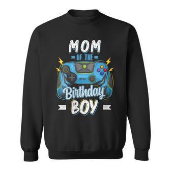 Womens Mom Of The Birthday Boy Matching Family Video Gamer Party Sweatshirt - Seseable