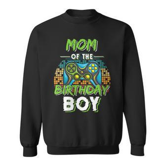 Womens Mom Of The Birthday Boy Matching Video Gamer Birthday Party Sweatshirt - Seseable
