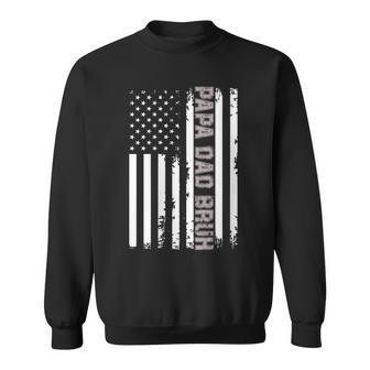 Womens Papa Dad Bruh Fathers Day 4Th Of July Us Flag Vintage 2022 Sweatshirt - Seseable